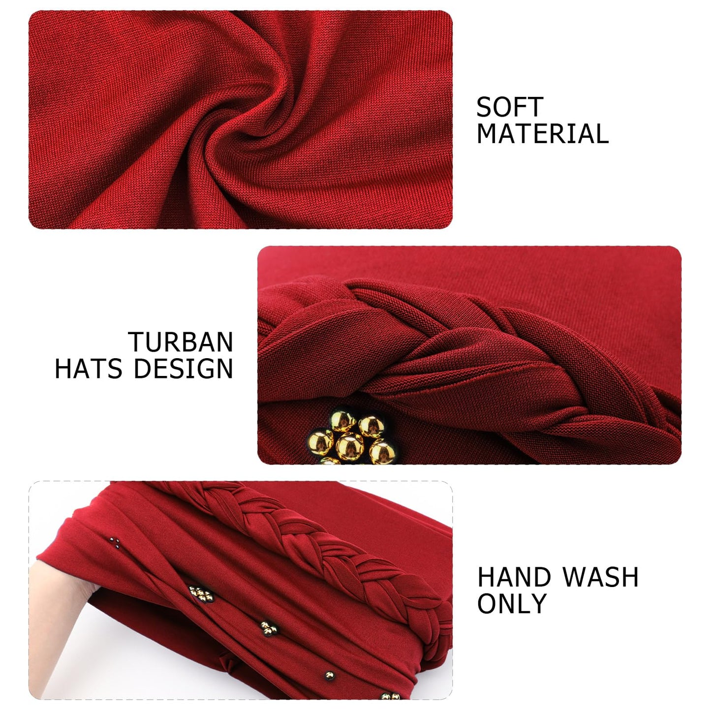 African Women Turban Caps Pre-Tied Twisted Turbans Head Scarf for Women Hair Wraps Cover Beanie Cancer Chemo Headwear