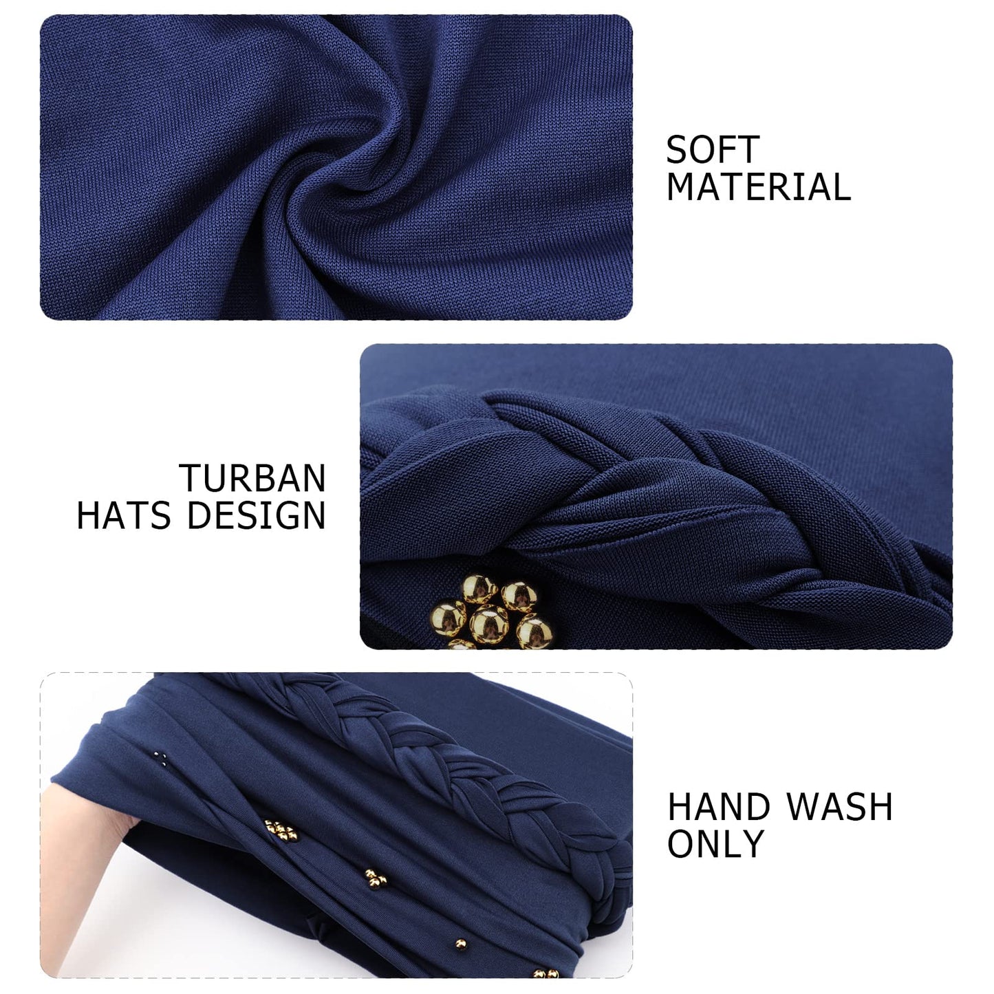 African Women Turban Caps Pre-Tied Twisted Turbans Head Scarf for Women Hair Wraps Cover Beanie Cancer Chemo Headwear