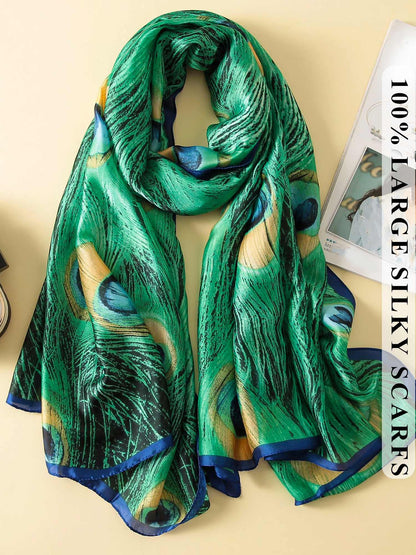 Large Shawl Scarf For Women Lightweight Wraps Silky Headscarf Long Sunscreen Scarfs