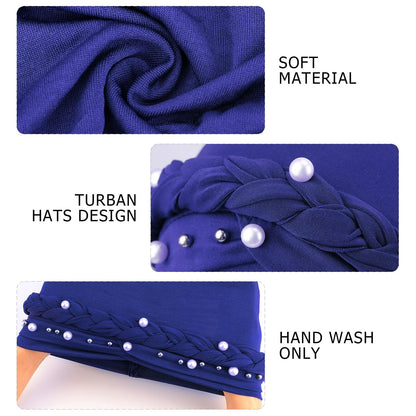 African Women Turban Caps Pre-Tied Twisted Turbans Head Scarf for Women Hair Wraps Cover Beanie Cancer Chemo Headwear