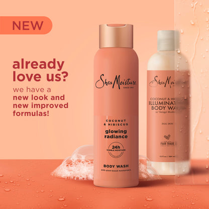 SheaMoisture African Black Soap Body Wash Calm and clearing body wash for 24H Visible Moisture for Healthy, Glowing 18 Oz