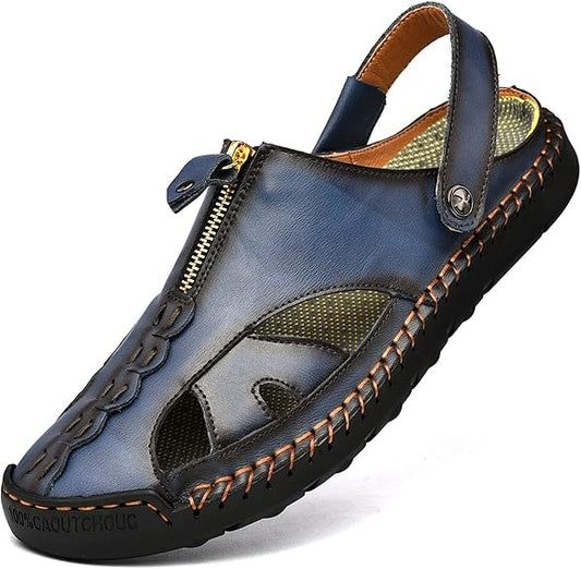 Shaire Men'S Sandals Outdoor Leather Closed Toe Beach Shoes