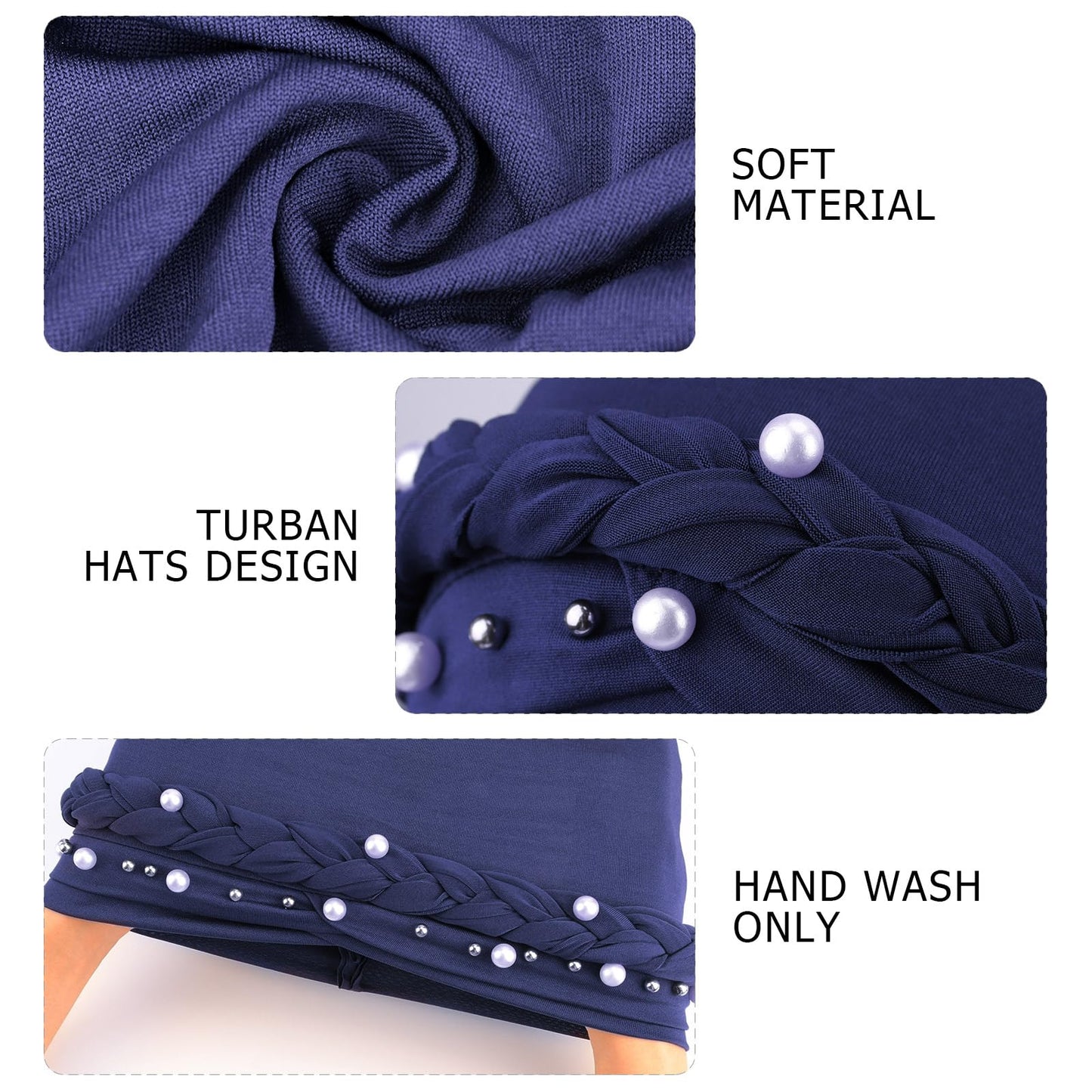 African Women Turban Caps Pre-Tied Twisted Turbans Head Scarf for Women Hair Wraps Cover Beanie Cancer Chemo Headwear
