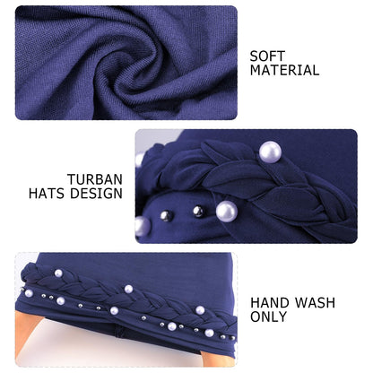 African Women Turban Caps Pre-Tied Twisted Turbans Head Scarf for Women Hair Wraps Cover Beanie Cancer Chemo Headwear