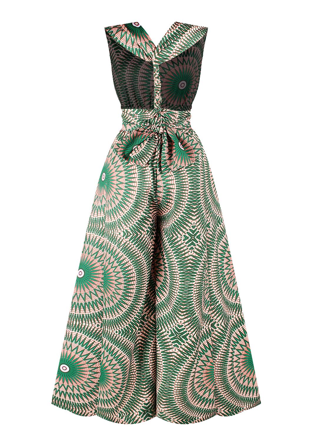 Women's African Jumpsuits Rompers V-Neck Multi-Way Wide Leg Pants