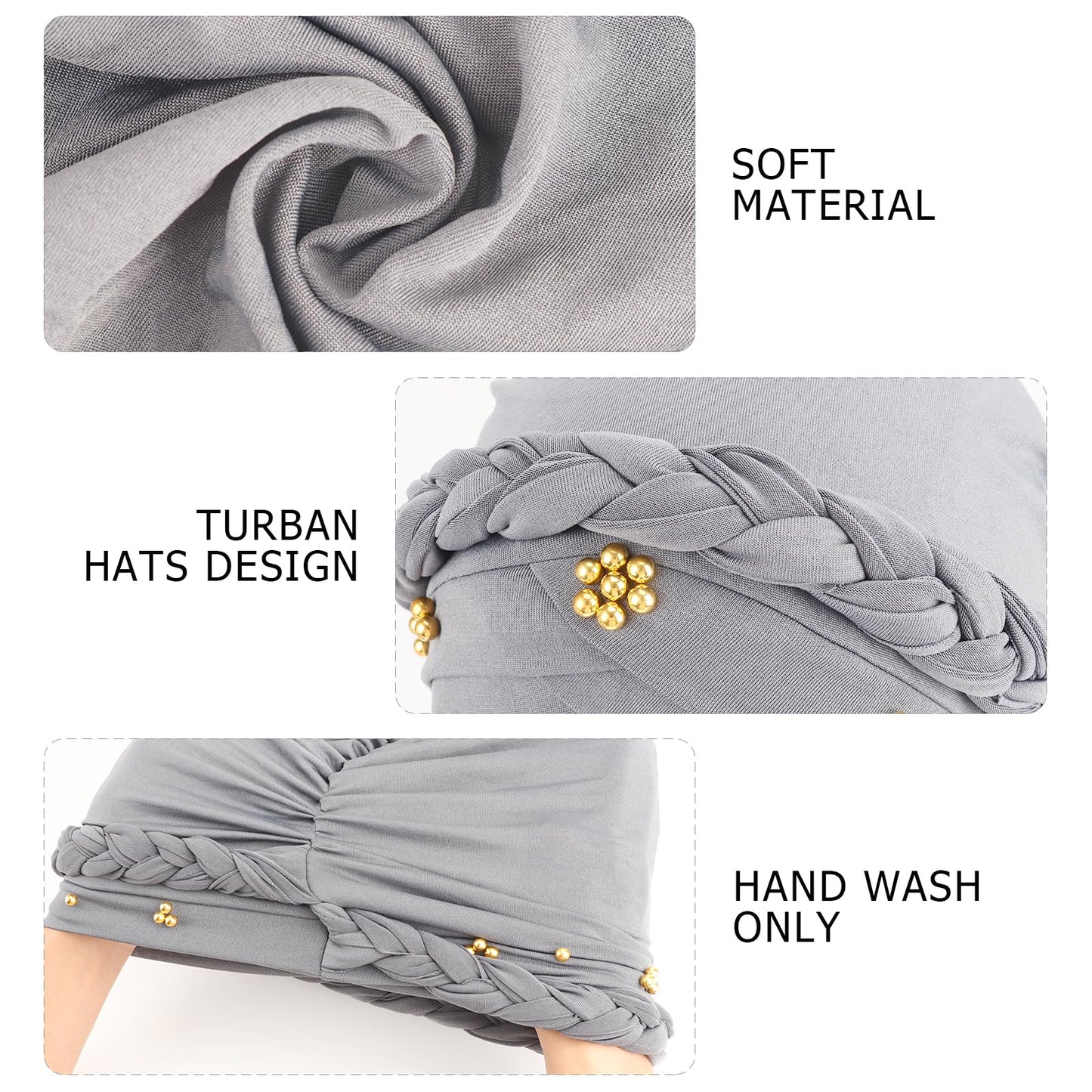 African Women Turban Caps Pre-Tied Twisted Turbans Head Scarf for Women Hair Wraps Cover Beanie Cancer Chemo Headwear