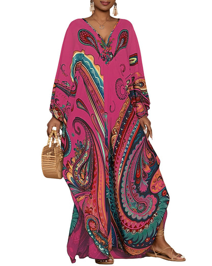 Bsubseach Moo Moos for Women Batwing Sleeve Kaftan Dresses with Pockets