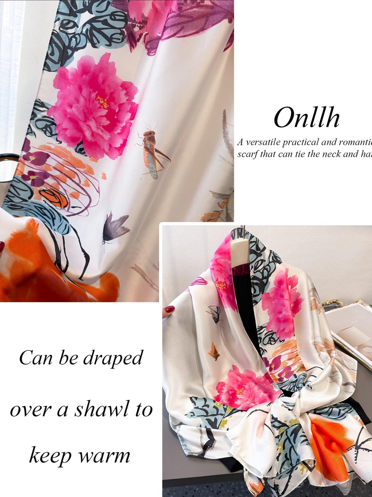 Large Shawl Scarf For Women Lightweight Wraps Silky Headscarf Long Sunscreen Scarfs