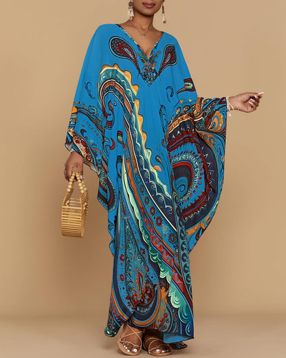 Bsubseach Moo Moos for Women Batwing Sleeve Kaftan Dresses with Pockets