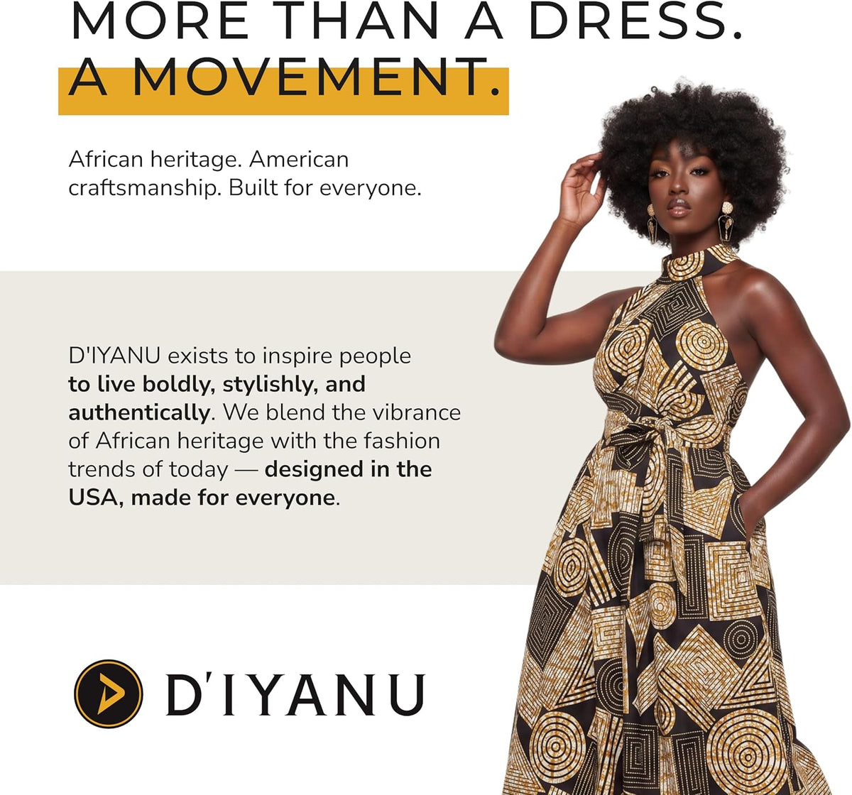 D'IYANU | Ronke African Print Dress for Women – Elegant African Attire – Ankara & Kente Dress in Regular & Plus Sizes