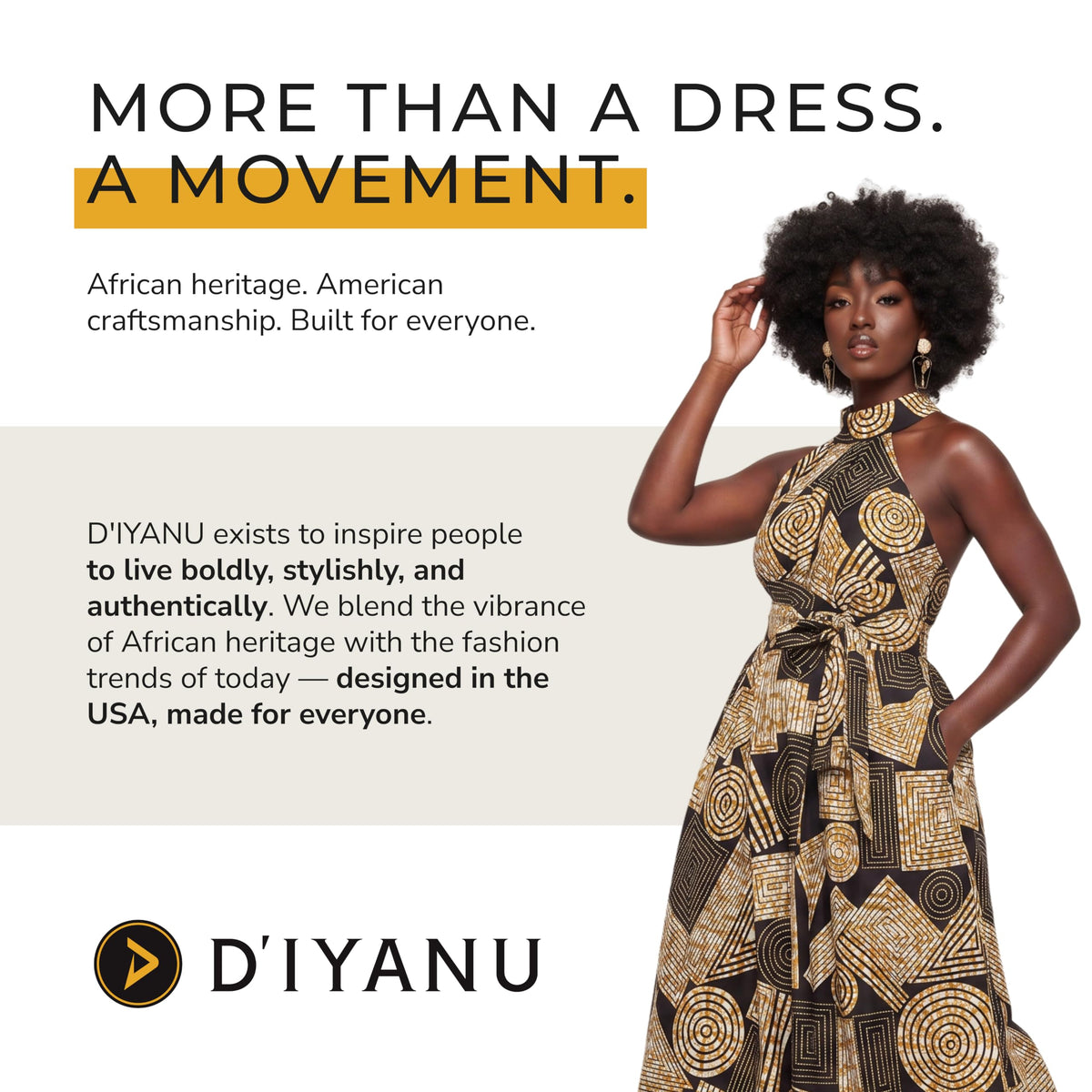 D'IYANU | Ronke African Print Dress for Women – Elegant African Attire – Ankara & Kente Dress in Regular & Plus Sizes