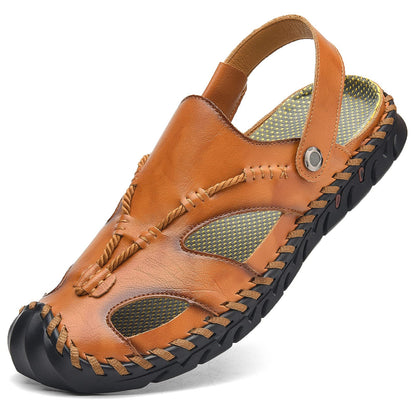 Shaire Men'S Sandals Outdoor Leather Closed Toe Beach Shoes