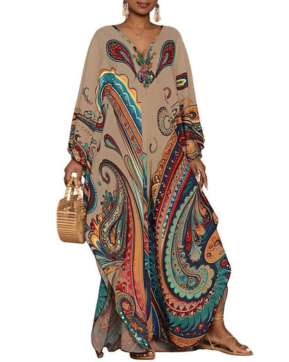 Bsubseach Moo Moos for Women Batwing Sleeve Kaftan Dresses with Pockets