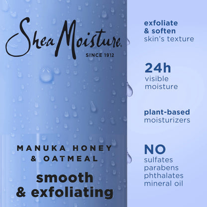 SheaMoisture African Black Soap Body Wash Calm and clearing body wash for 24H Visible Moisture for Healthy, Glowing 18 Oz