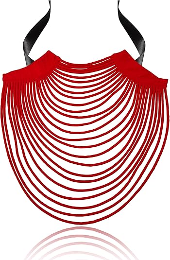 African Necklace for Women Ankara Multi-Strand Cord Cotton African Fabrics Necklace