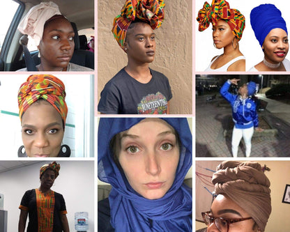 Ankara African Print Soft Headwraps Headband Long Hair Head Wrap Scarf Turban Tie Jersey Knit African head wraps