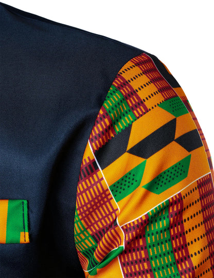 LucMatton Men's 2 Piece Outfits Long Sleeve Button Down African Dashiki Shirts and Pants Set Traditional Ethnic Suits