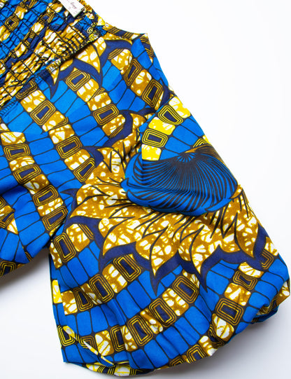 Women's African Print Dress Ankara Wax Dresses Lantern Sleeves