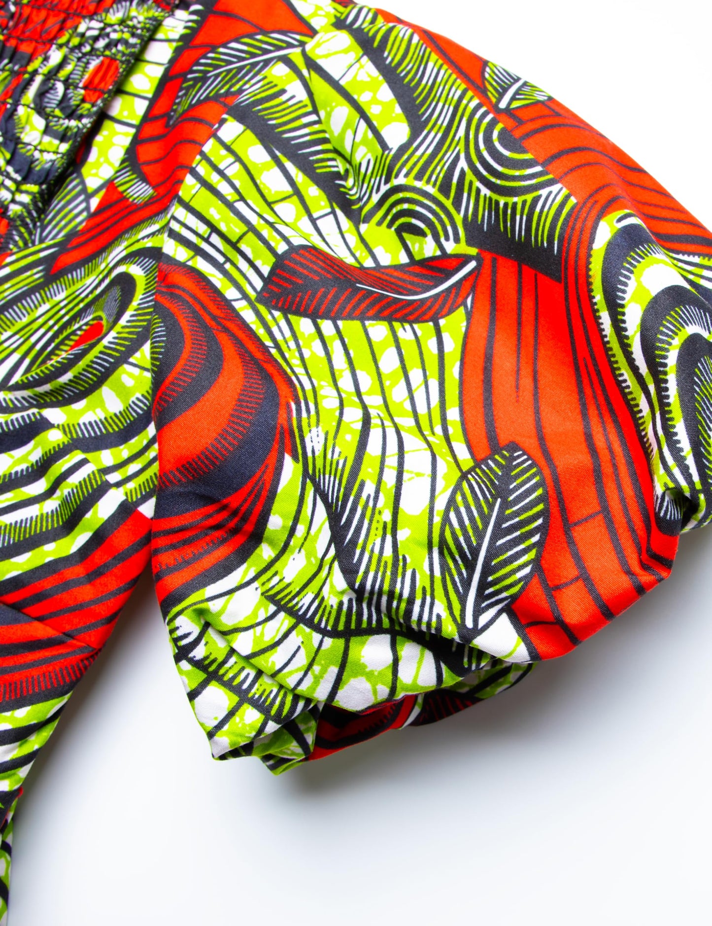 Women's African Print Dress Ankara Wax Dresses Lantern Sleeves
