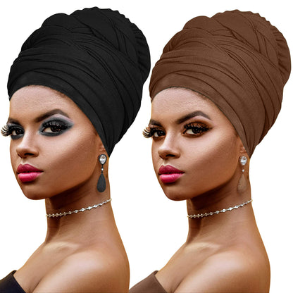 Ankara African Print Soft Headwraps Headband Long Hair Head Wrap Scarf Turban Tie Jersey Knit African head wraps