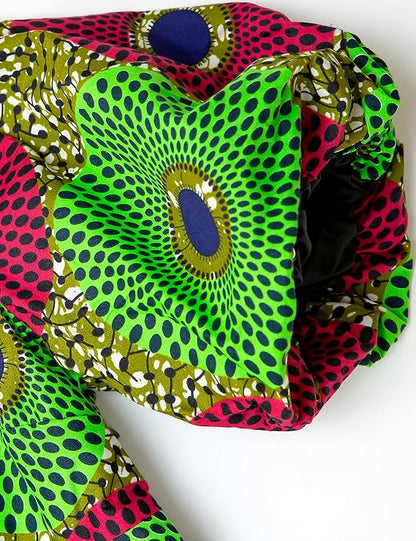 Women's African Print Dress Ankara Wax Dresses Lantern Sleeves