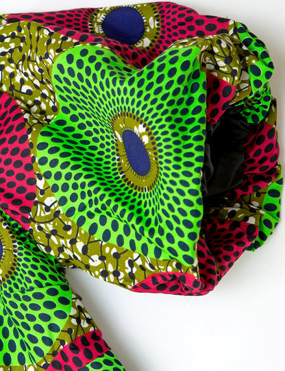 Women's African Print Dress Ankara Wax Dresses Lantern Sleeves