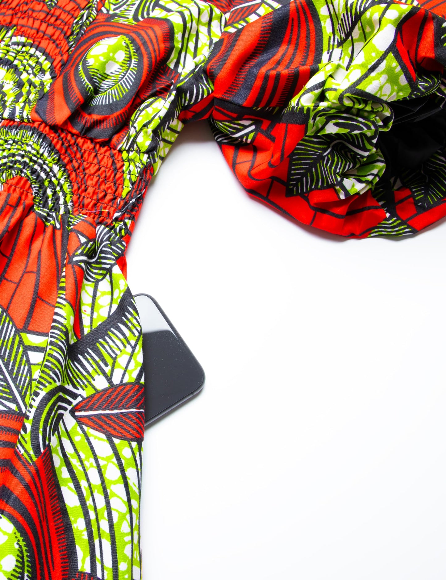 Women's African Print Dress Ankara Wax Dresses Lantern Sleeves