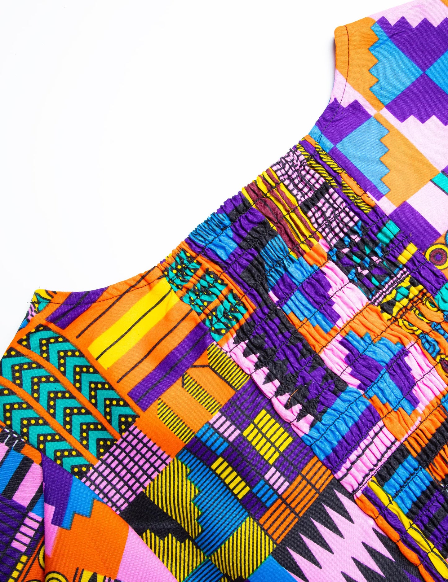 Women's African Print Dress Ankara Wax Dresses Lantern Sleeves
