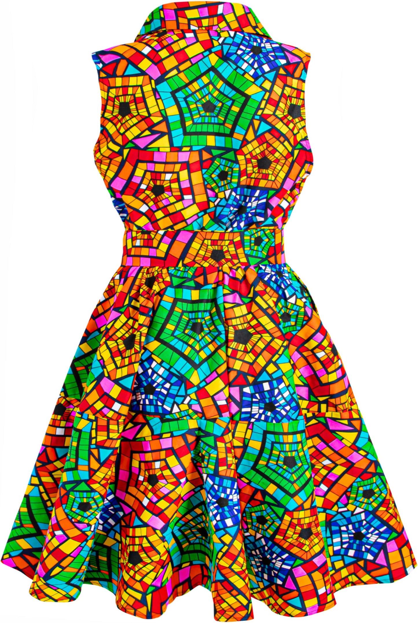 African Print Sleeveless Dress Ankara Lace-up Dress Wax Fashion Dress