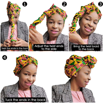 Ankara African Print Soft Headwraps Headband Long Hair Head Wrap Scarf Turban Tie Jersey Knit African head wraps