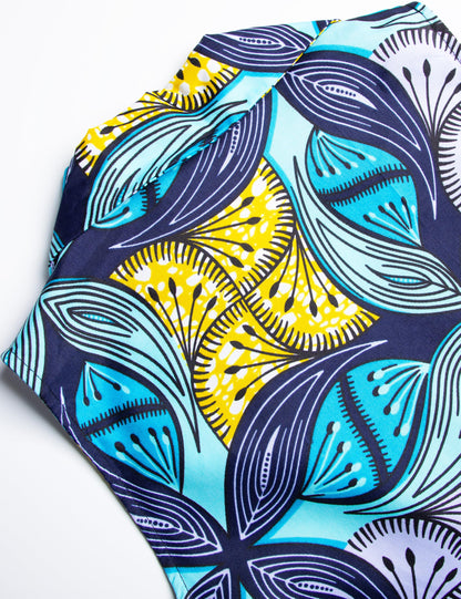 African Print Sleeveless Dress Ankara Lace-up Dress Wax Fashion Dress